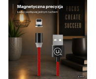 USAMS Kabel magnetyczny U-Sure lightning 1m 2,1A pleciony czerwony - 1568989 - zdjęcie 2